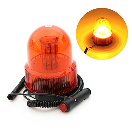 12V/24V Amber  Rotating Revolving LED Beacon Strobe Light with Magnetic Mount