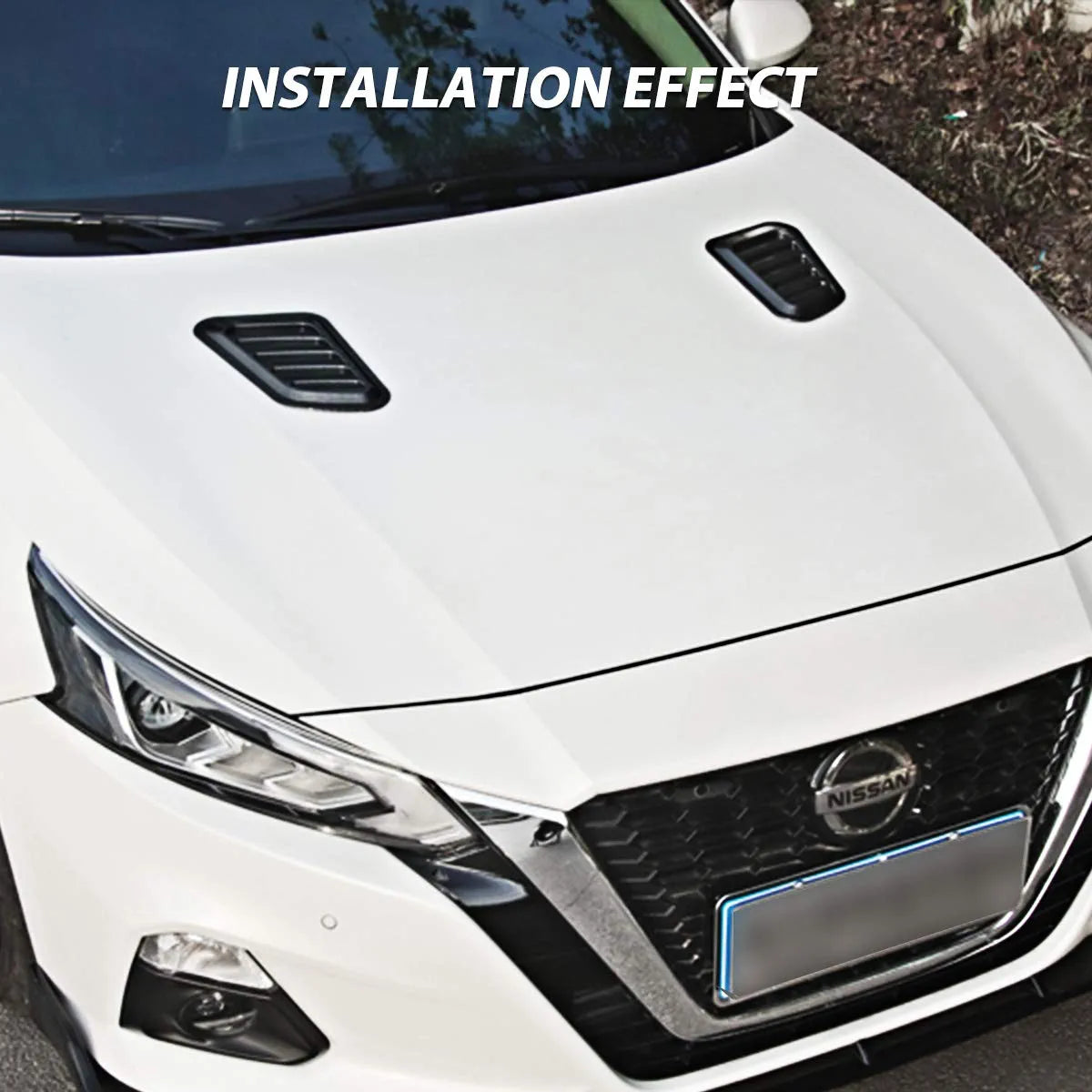 1 Pair Universal Car ABS Decorative Air Flow Intake Scoop Turbo Bonnet Vent Cover Hood