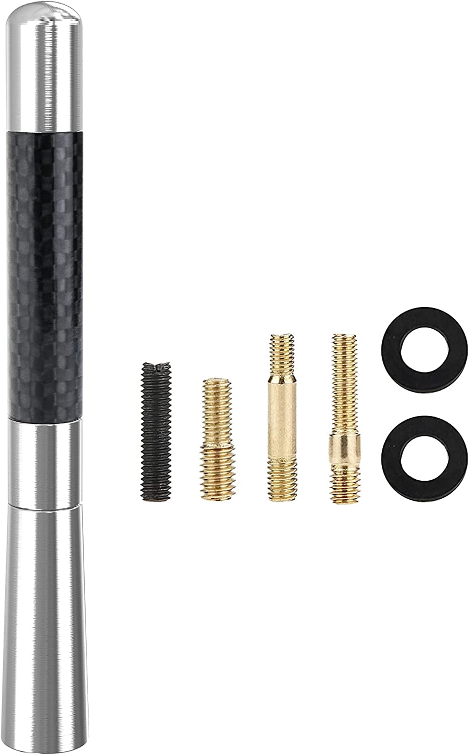 Universal Car Antenna Mast Carbon Fiber Vehicle Replacement Short Antenna