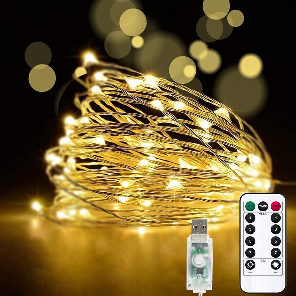5M 50Leds USB Powered SEED LIGHTS Copper Wire String Lights Fairy String Lights -Silver Wire
