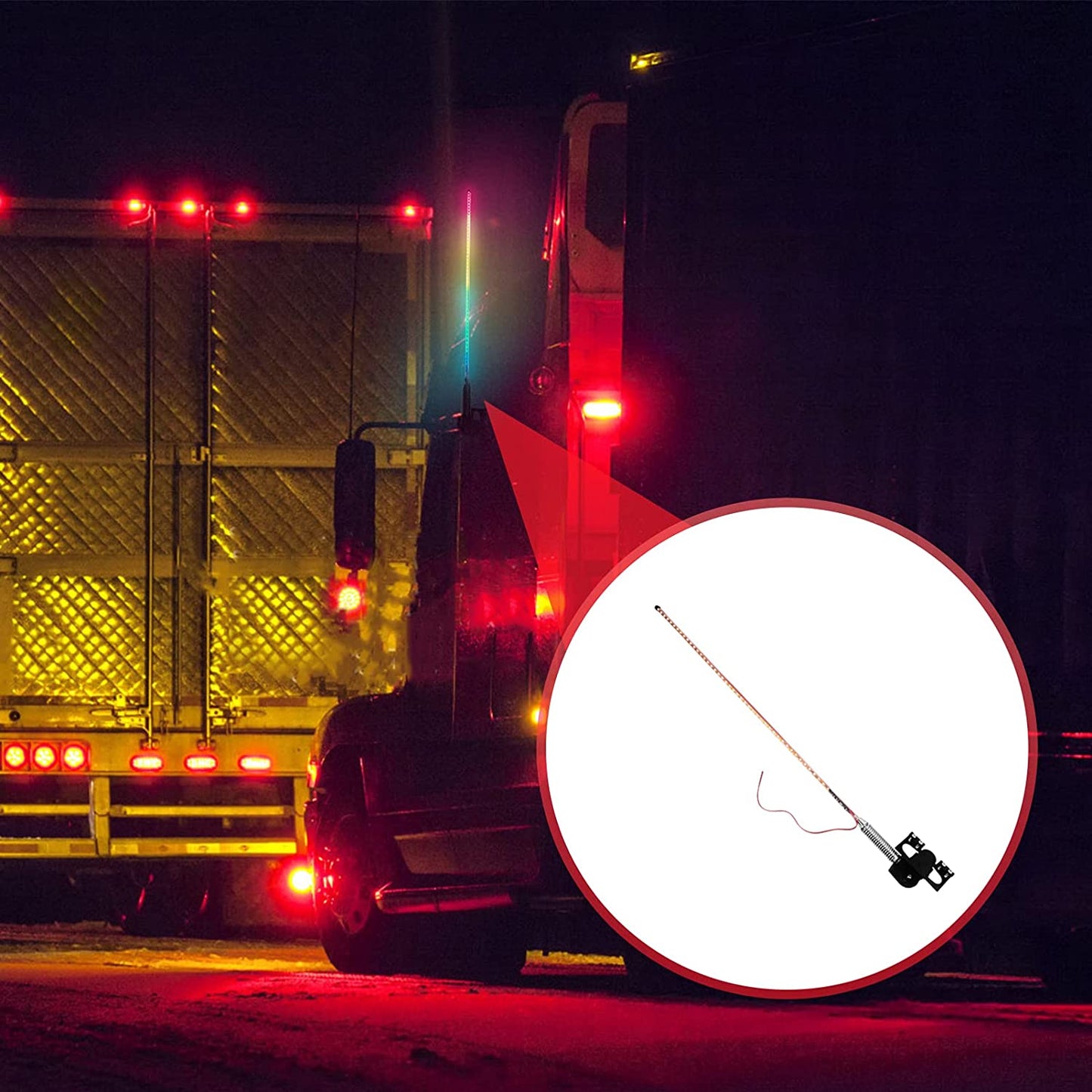 12V LED Whip Light Weatherproof Lighted Antenna Whip