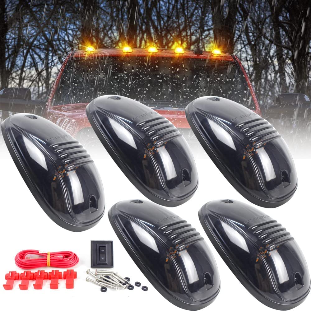 5PCS/set 12V Smoked Amber Cab Roof Top Running LED Light Roof Clearance Light