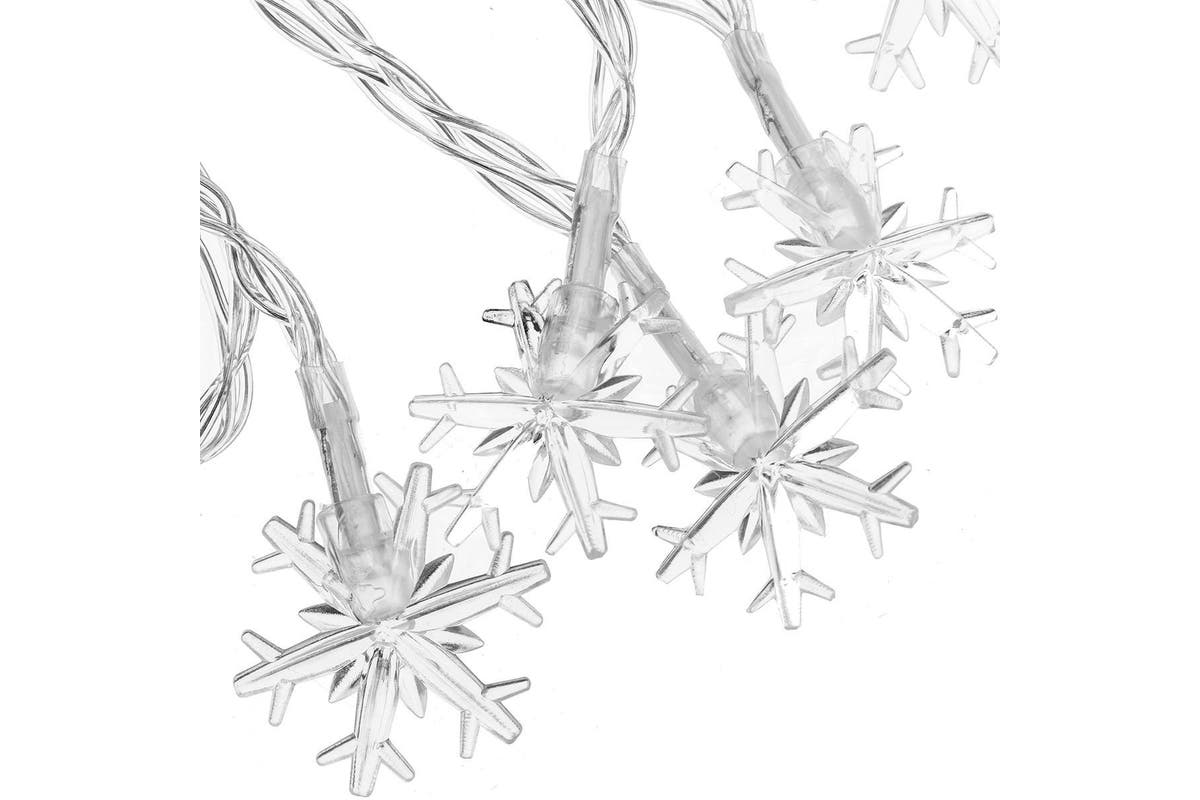 6M 40 Leds Battery Operated  Snowflake String Lights LED Fairy Light With Battery Box