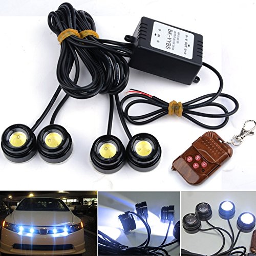 New Eagle Eye LED Knight Night Rider Scanner Lighting DRL with Remote 4 Pcs