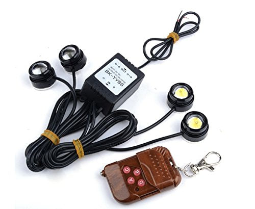 New Eagle Eye LED Knight Night Rider Scanner Lighting DRL with Remote 4 Pcs
