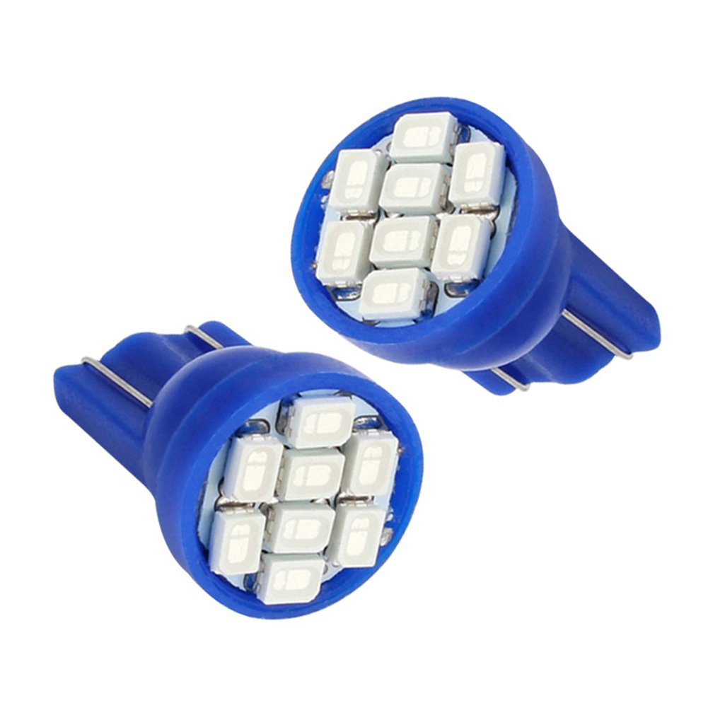 10PCS × 12V T10 LED 8SMD Wedge Bulbs-WHITE,BLUE
