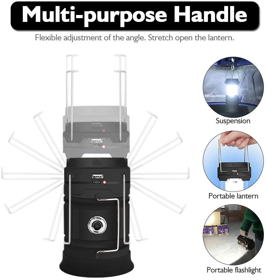 Solar Lantern Flashlight/USB Rechargeable Camping Lantern Led Light /Flashlight