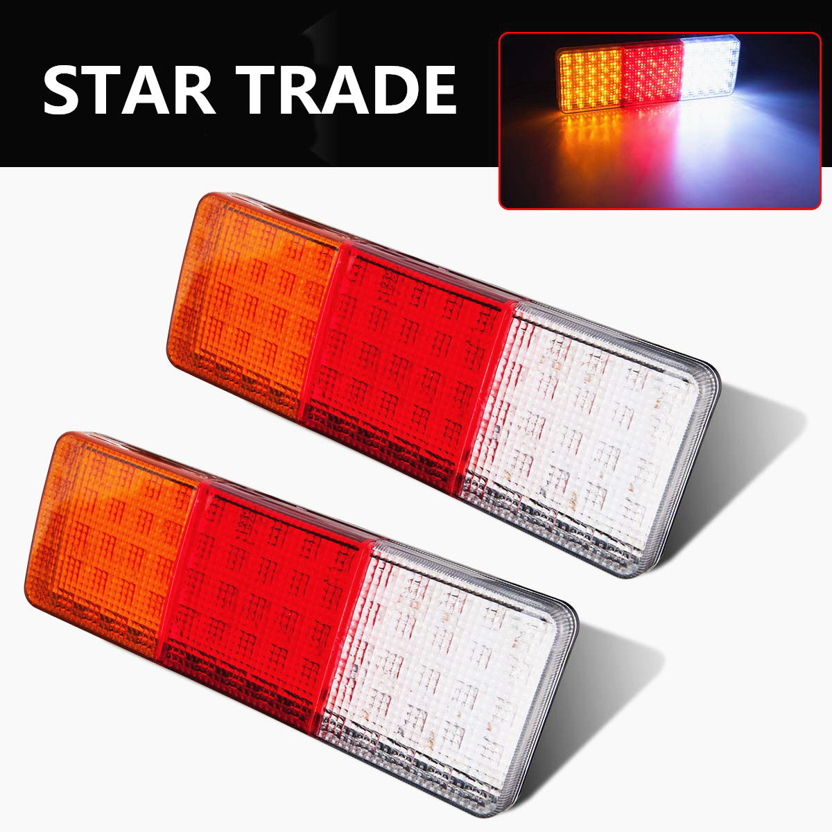 10V-30V 75LED Truck Tailer Light Bar Turn Signal/Brake/Reverse Taillight