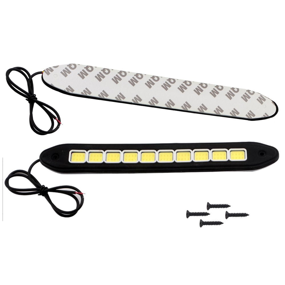 2PCS  800LM WaterprooF Soft Flexible 12V COB LEDs DRL Daylight Driving Light