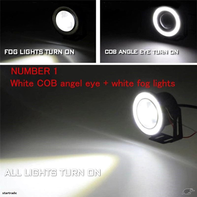 FOG ANGEL EYES LED LIGHTS DAY TIME RUNNING LIGHTS 10W 2.5"