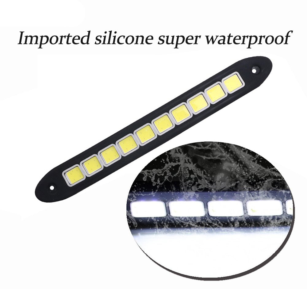 2PCS  800LM WaterprooF Soft Flexible 12V COB LEDs DRL Daylight Driving Light