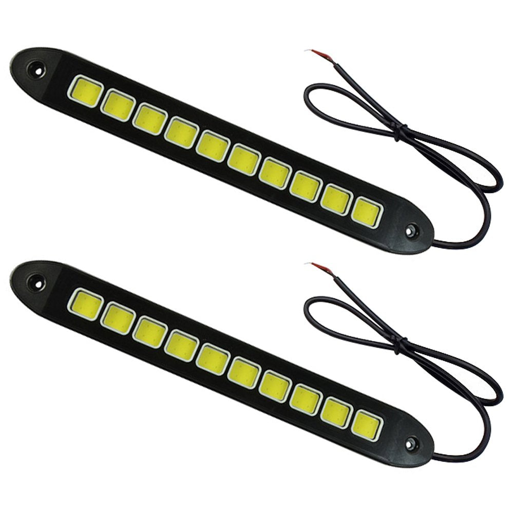 2PCS  800LM WaterprooF Soft Flexible 12V COB LEDs DRL Daylight Driving Light