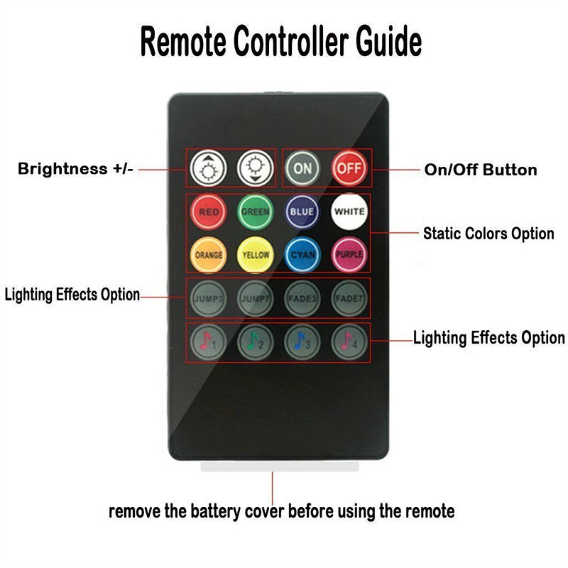 HighQuality LED Car Interior Decoration Lights/remote