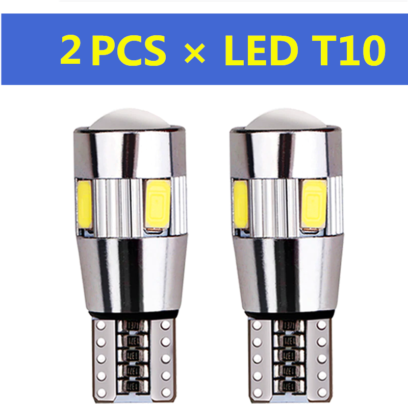 2PCS X T10 6SMD 12V 5630 LED Car Wedge Tail Side Parking Light Bulb