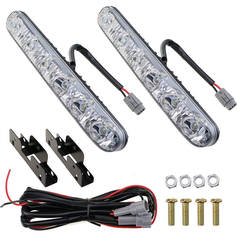 2PCS Car Headlight DRL 6 LED High/Low Beam High Power LED Daytime Running Lights