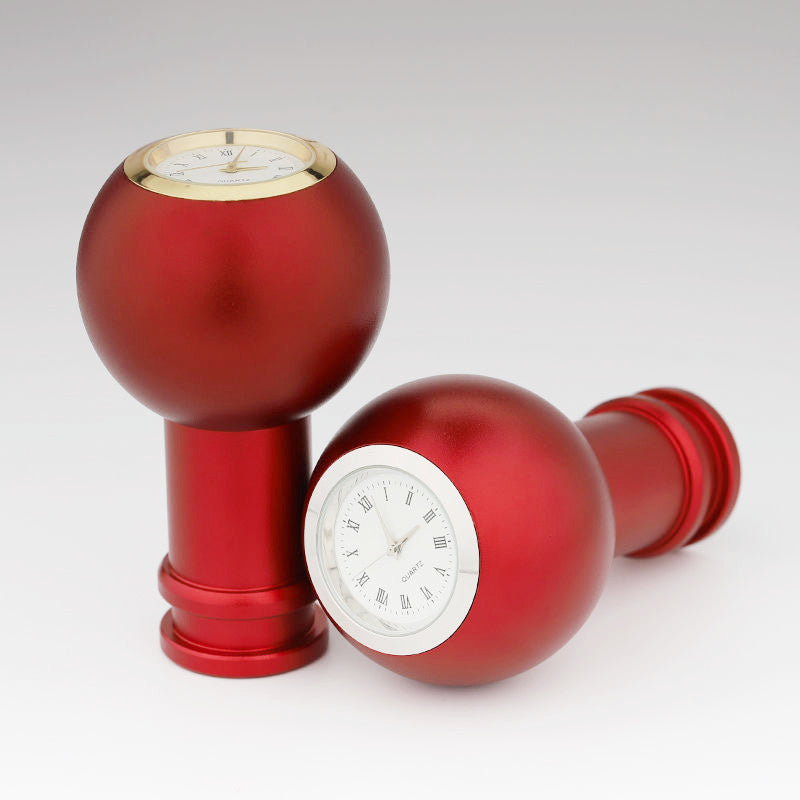 Racing Gear Stick Shift Knob With Quartz Clock Insert Gold