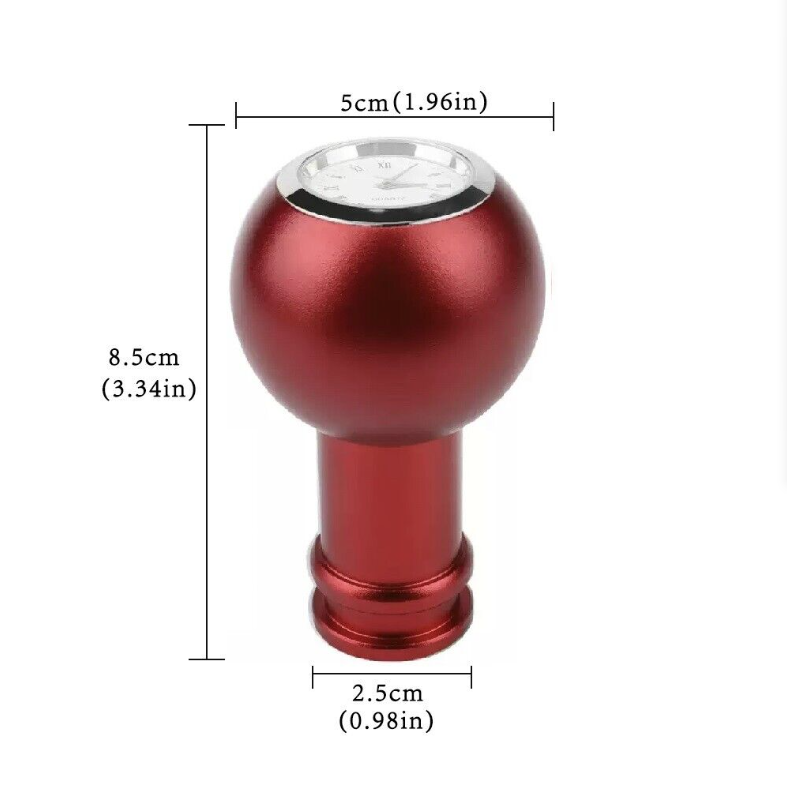Racing Gear Stick Shift Knob With Quartz Clock Insert Gold