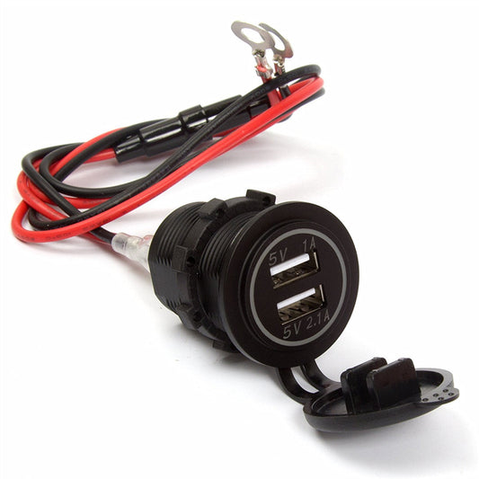 USB Car  Charger Power Socket Outlet 12V 1A & 2.1A