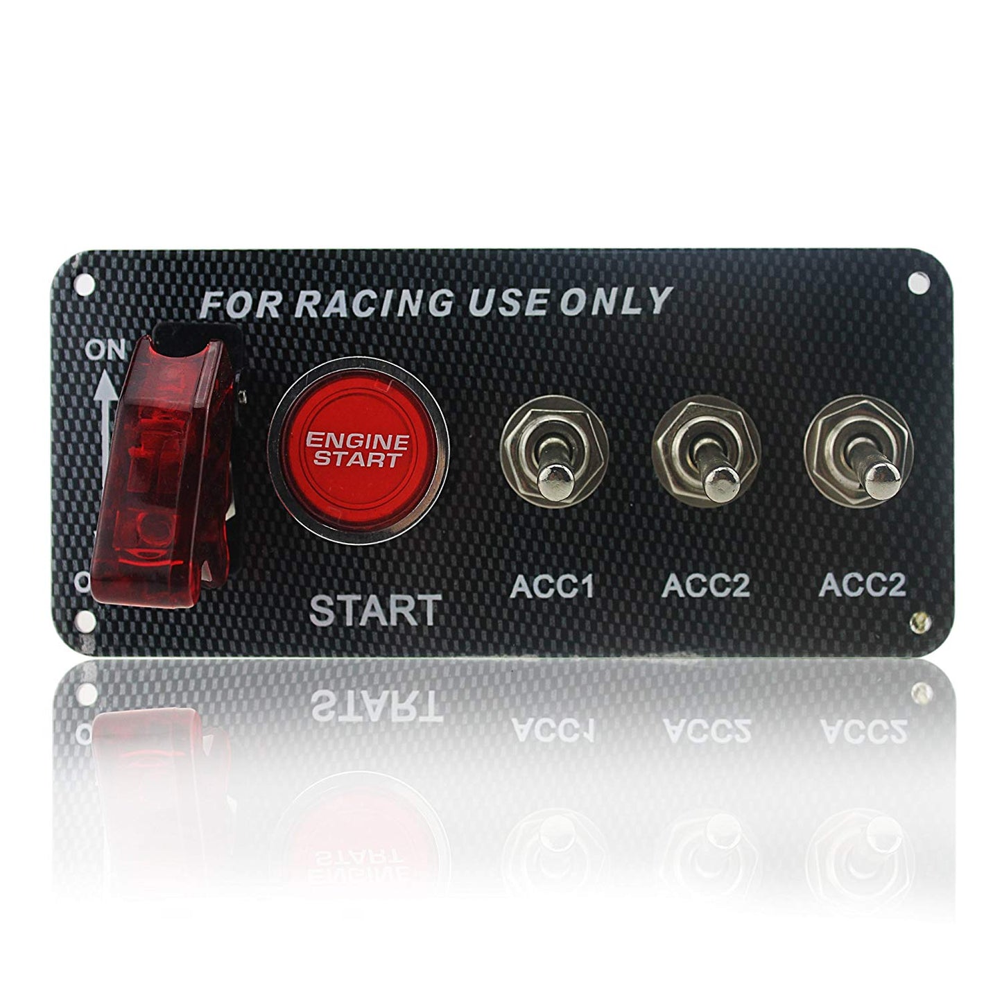 DC 12V Ignition Switch Panel 5 in 1 Car Engine Start Push Button LED Toggle