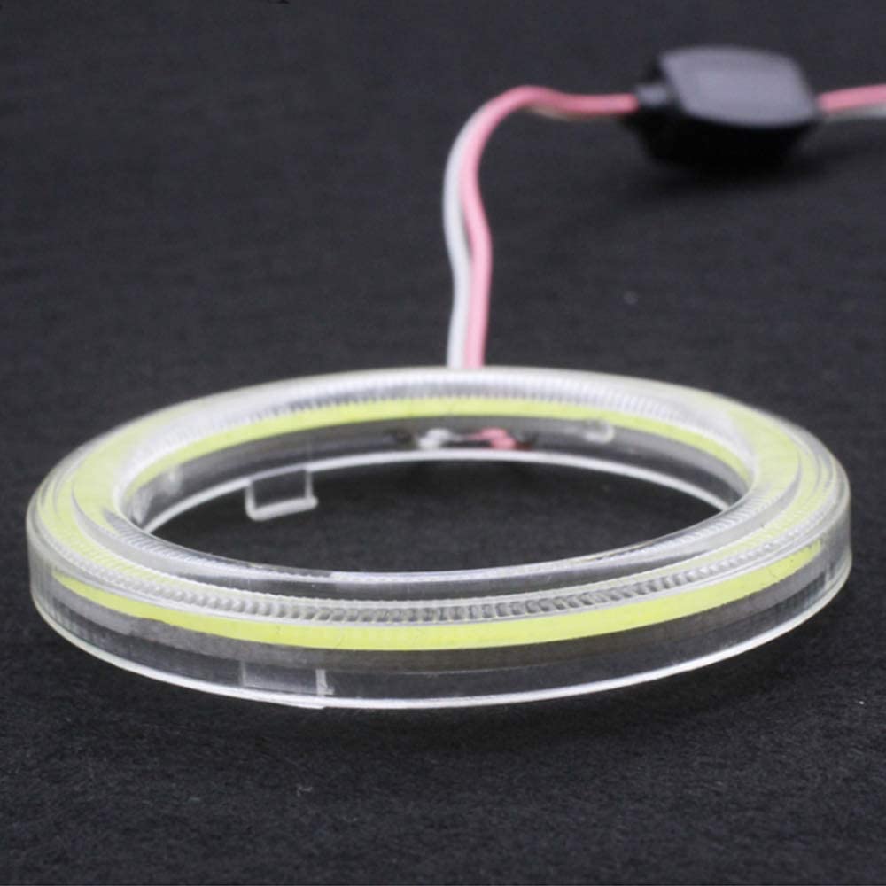 2 Pcs 70mm/80mm/90mm/100mm Car Angel Eyes Led COB Headlight Halo Ring DRL DC 12V