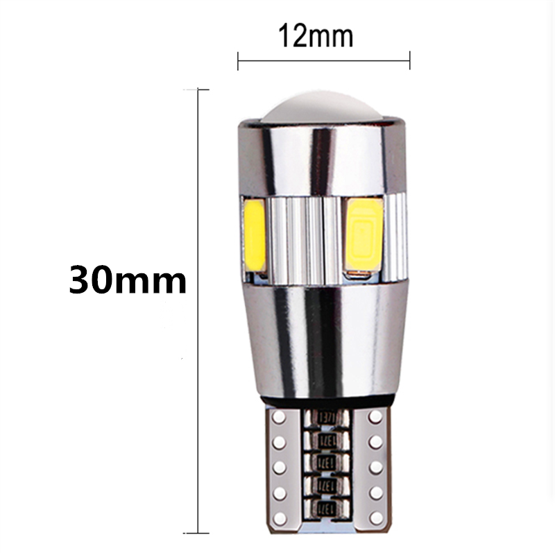 2PCS X T10 6SMD 12V 5630 LED Car Wedge Tail Side Parking Light Bulb