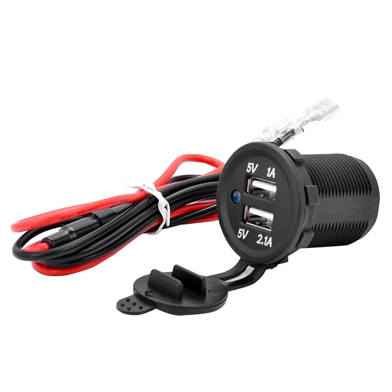 USB Car  Charger Power Socket Outlet 12V 1A & 2.1A