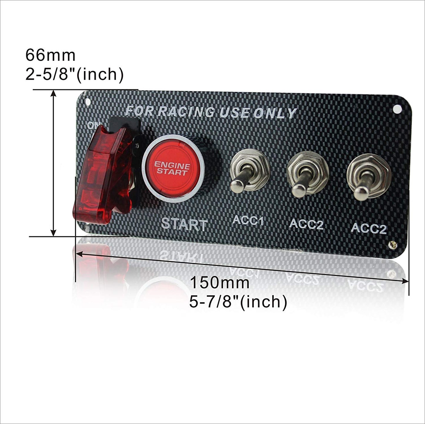 DC 12V Ignition Switch Panel 5 in 1 Car Engine Start Push Button LED Toggle