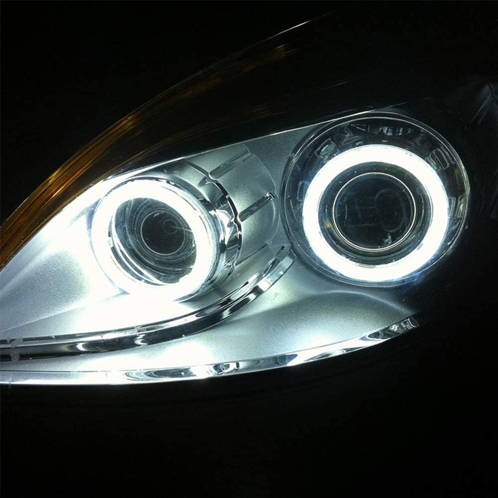 2 Pcs 70mm/80mm/90mm/100mm Car Angel Eyes Led COB Headlight Halo Ring DRL DC 12V