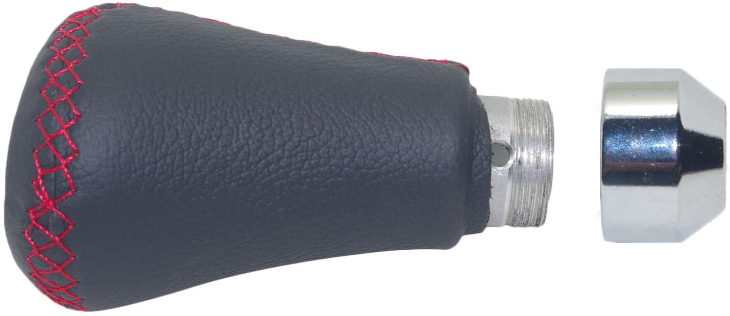 5 Speed Leather Red Stitch Car Gear Stick Shift Knob Universal Manual