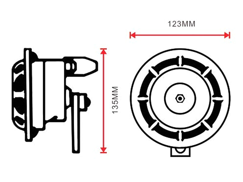 12V Car Electric Horn High /Low Tone Twin Horn Kit 100W