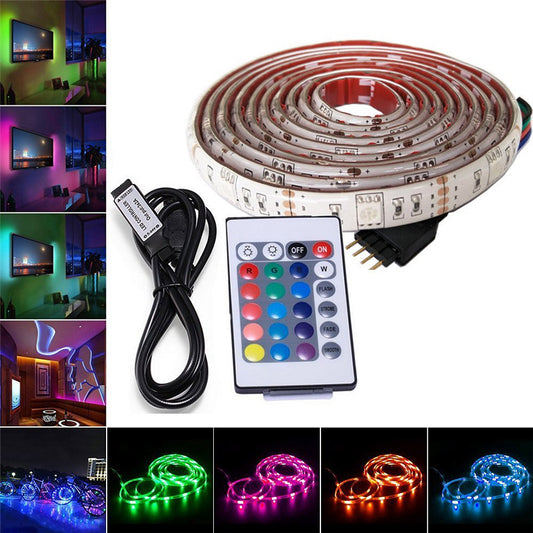 2M RGB USB  Powered 5V SMD 5050 Flexible Waterproof  LED Light Strip