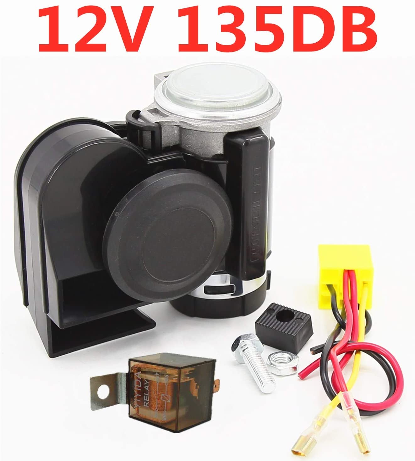 12V Car Horn 135DB Air Horn Snail Electric Pump Sound Horn