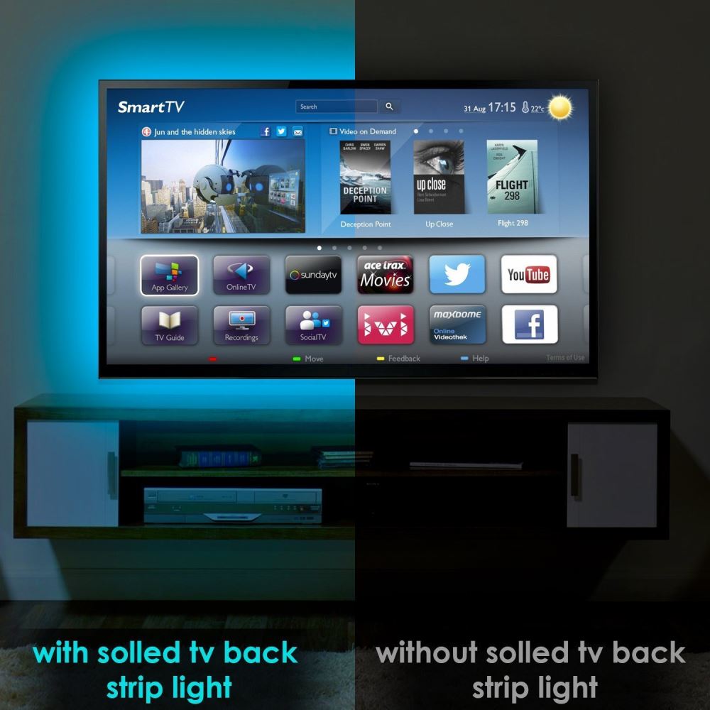 2M RGB USB  Powered 5V SMD 5050 Flexible Waterproof  LED Light Strip