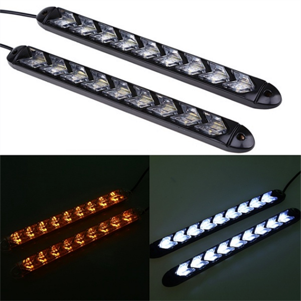 LED DRL Daytime Running Light Flowing Amber Day Light Car Styling  Turn Signals