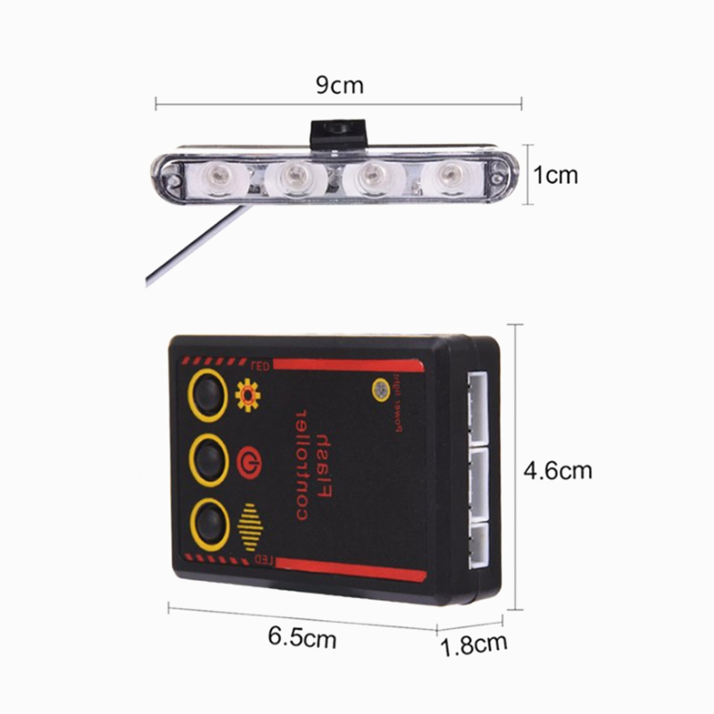 12V 4X4 16 Led Car Strobe Flashing Light Amber/White