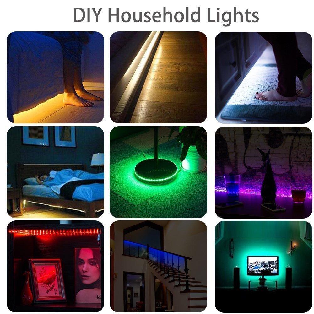 2M RGB USB  Powered 5V SMD 5050 Flexible Waterproof  LED Light Strip