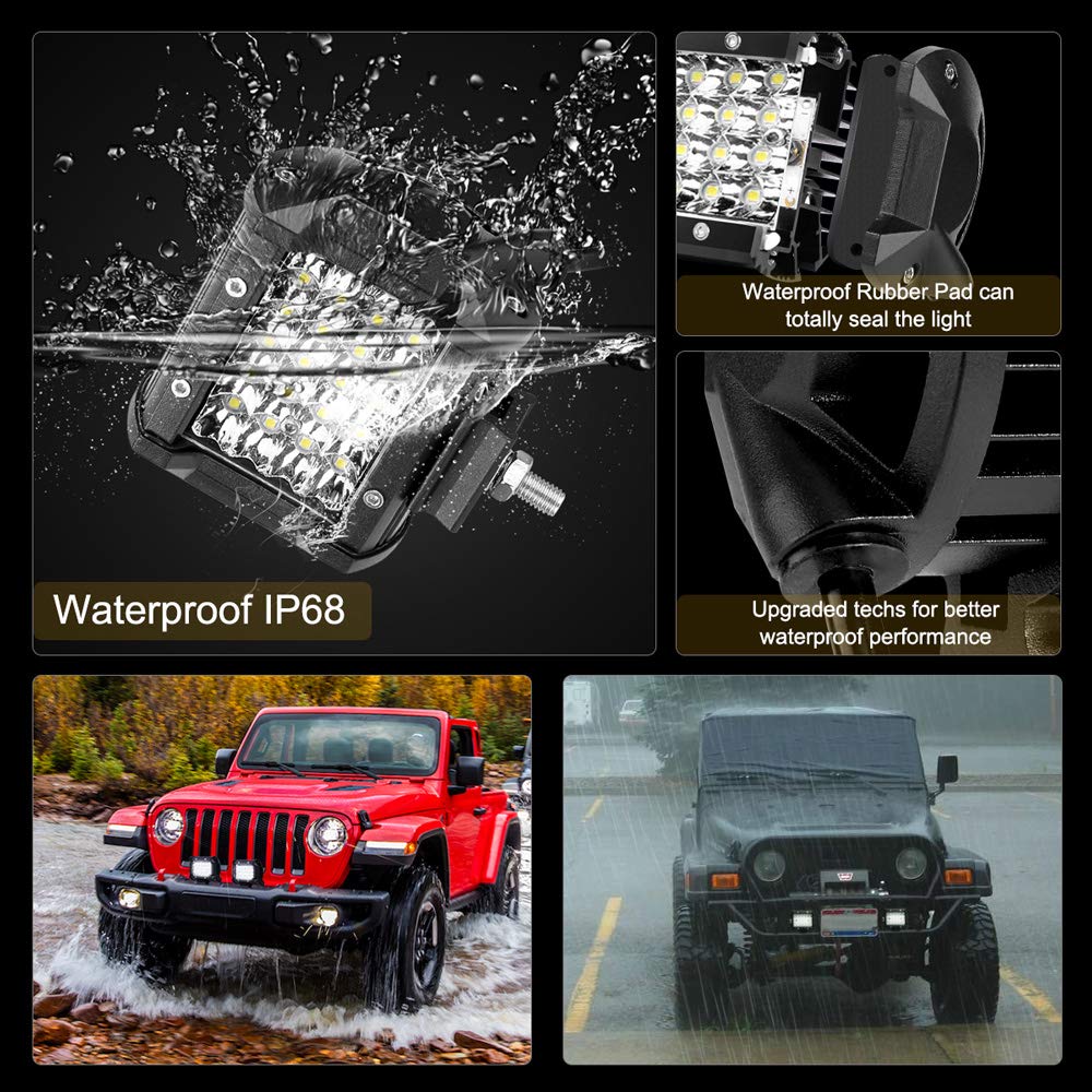 72W 4 INCH LED WORK LIGHT BAR -Pack of 2