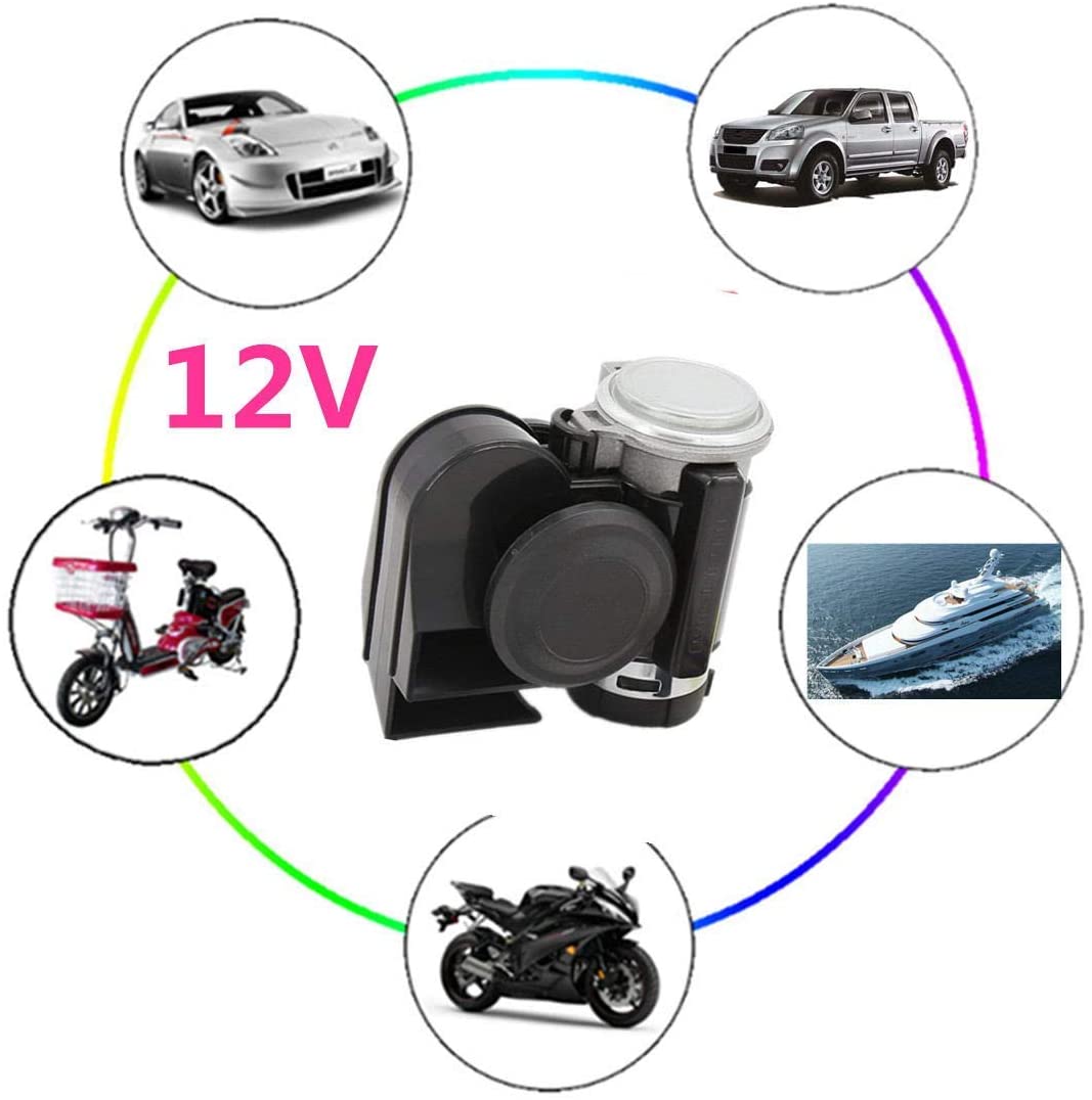 12V Car Horn 135DB Air Horn Snail Electric Pump Sound Horn