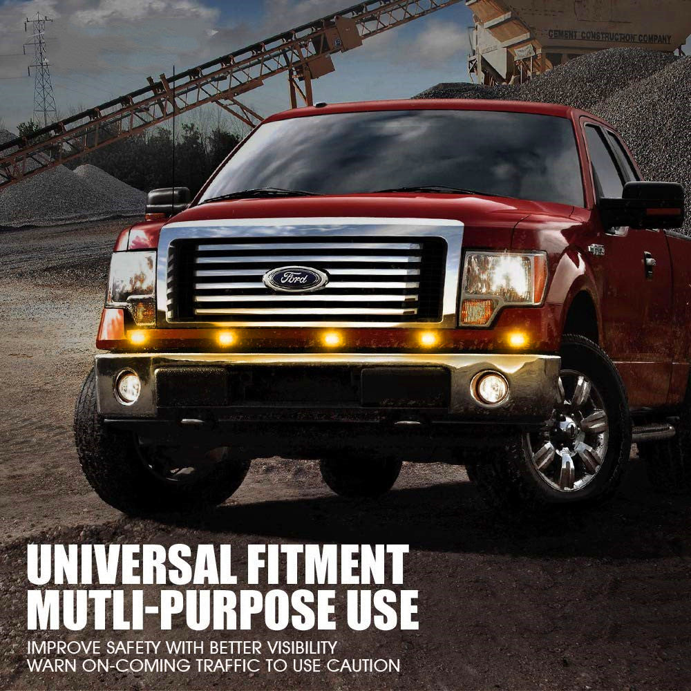 2PCS × 20-LED Super Bright Amber Emergency Warning Strobe Light Bar DC12V-24V