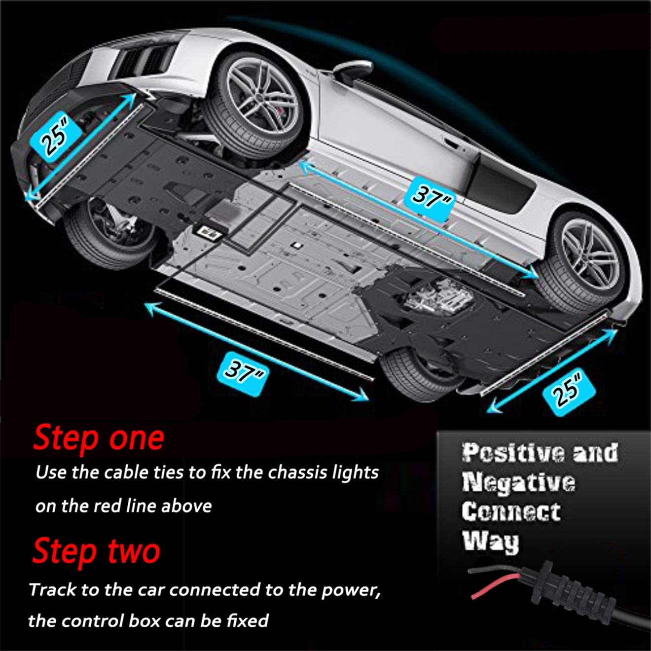 Car High Intensity LED Neon Glow light Atmosphere Decorative Lights Kit Strip