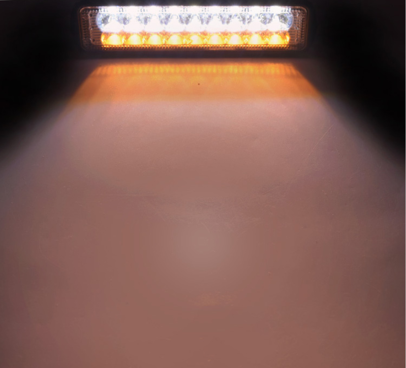 2PCS 6 inch 54W White amber color 3 modes spot off-road car LED work light Bar