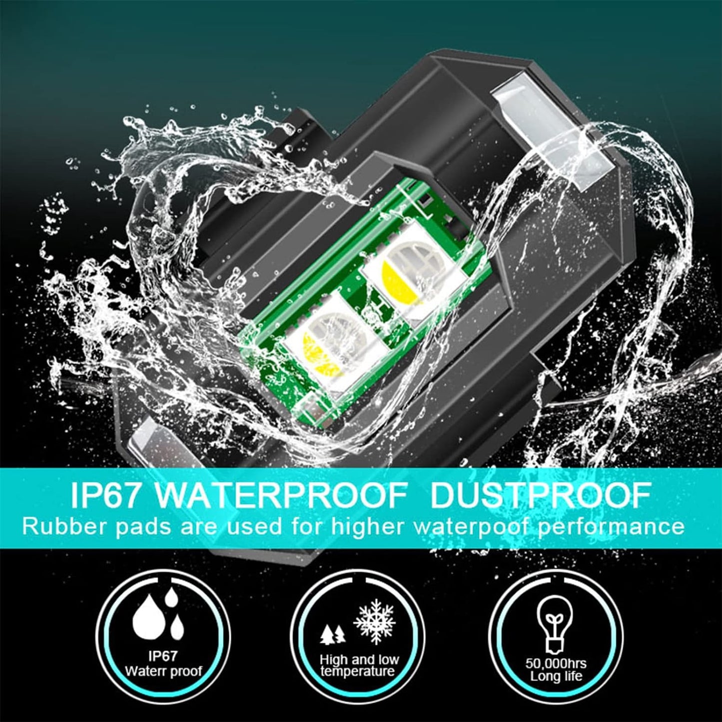 4 Pcs LED Aircraft Strobe Lights USB Charging, 7 Colors LED Strobe Drone Light