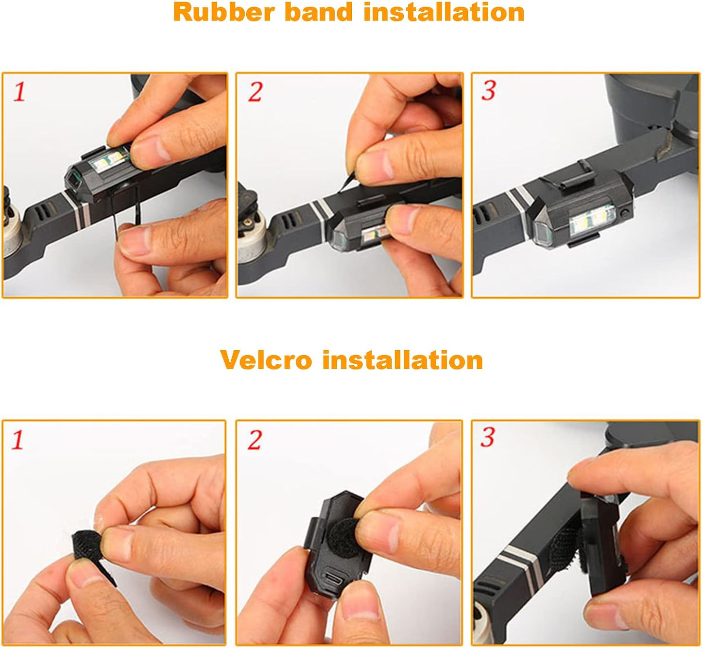 4 Pcs LED Aircraft Strobe Lights USB Charging, 7 Colors LED Strobe Drone Light