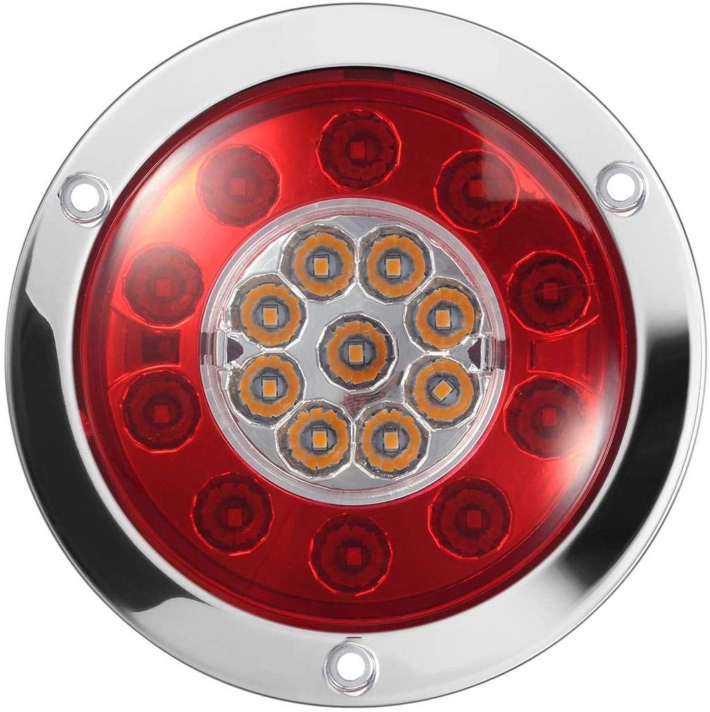 2PCS  10-30V 19LED  Round Dual Colour Taillight Rear Lights Truck  Tail Lights