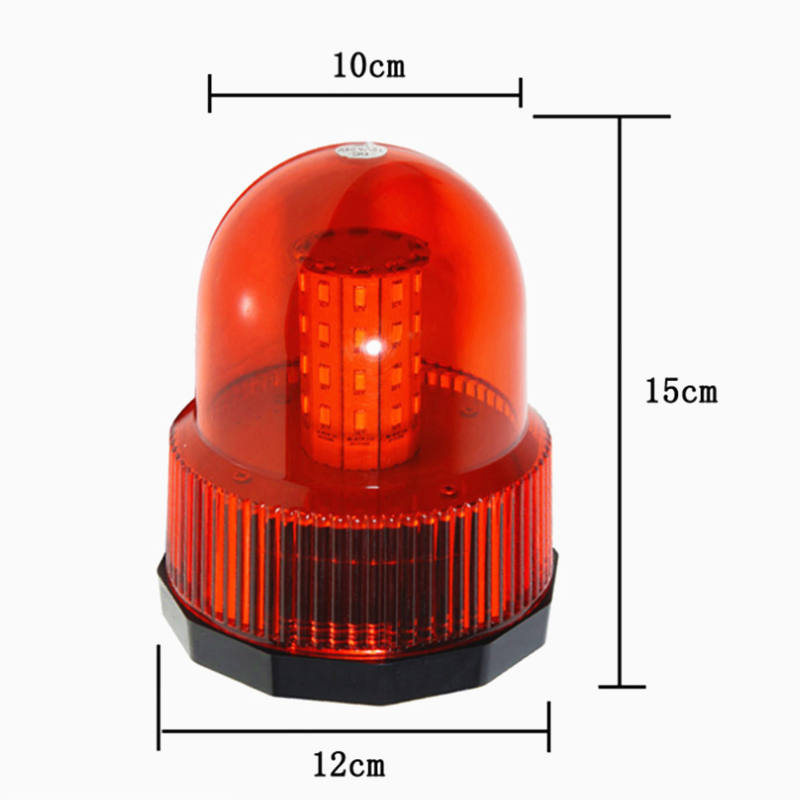 12V/24V Amber  Rotating Revolving LED Beacon Strobe Light with Magnetic Mount