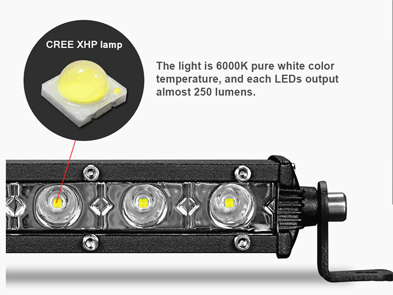2PCS 7 INCH 12V-24V SUPER THIN ONE ROW  OFFROAD LED LIGHT BAR
