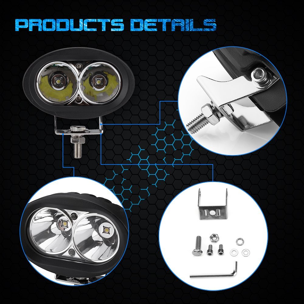 2PCS--20W Reflected Lens Roadoff Led Lights/ Heavy DutyVehicle LED Work Light