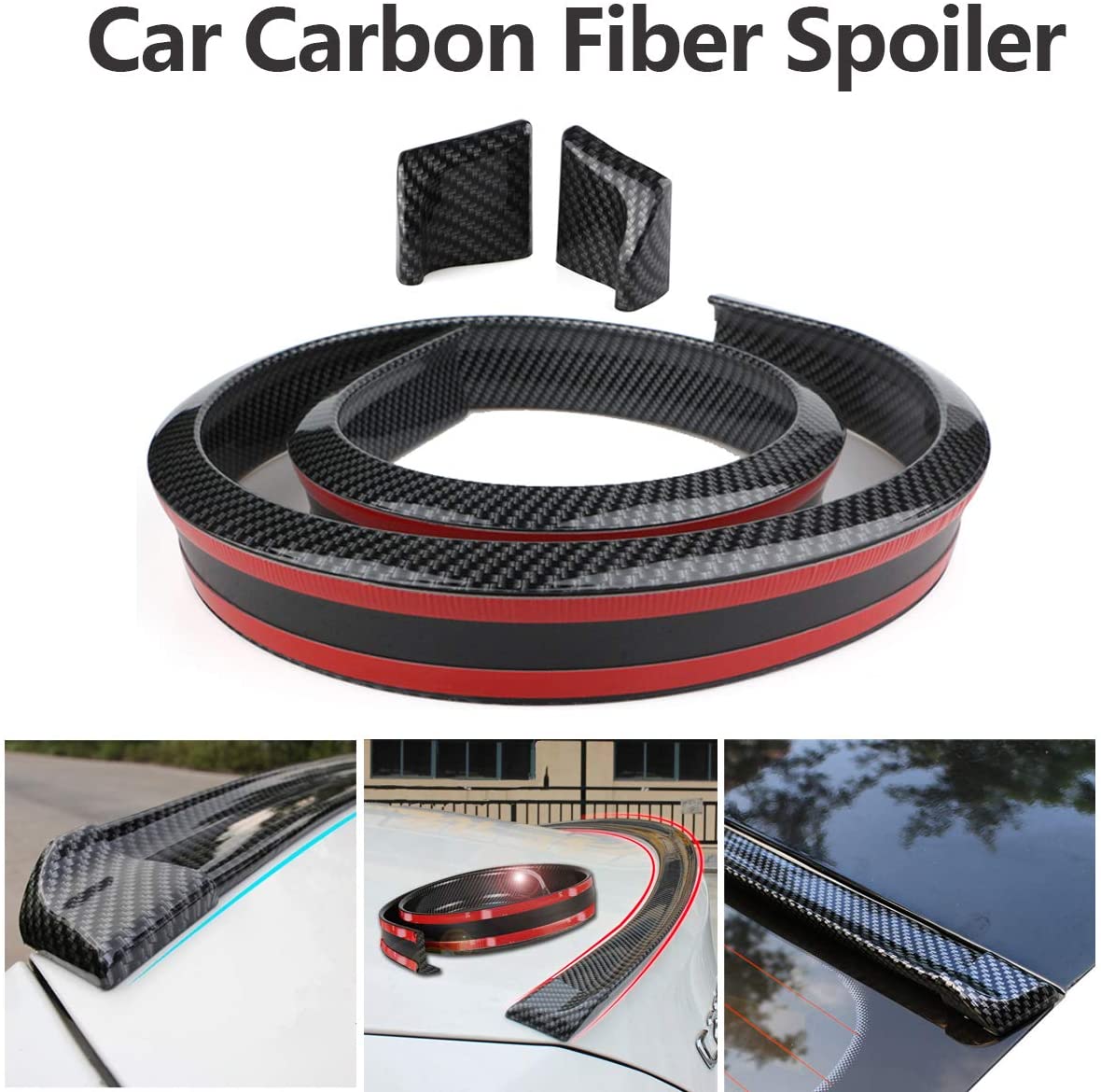 Universal 1.5m Car Styling 5D Carbon Fiber Bumper Trunk Lip Spoilers
