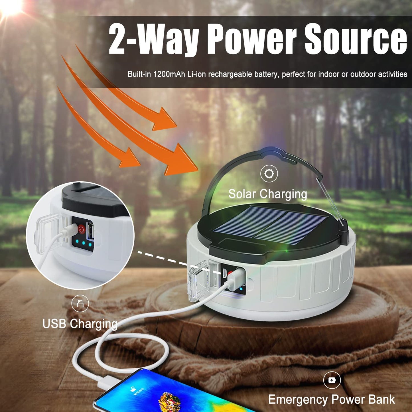 Solar Lantern Flashlight/USB Rechargeable Camping Lantern Led Light /Flashlight