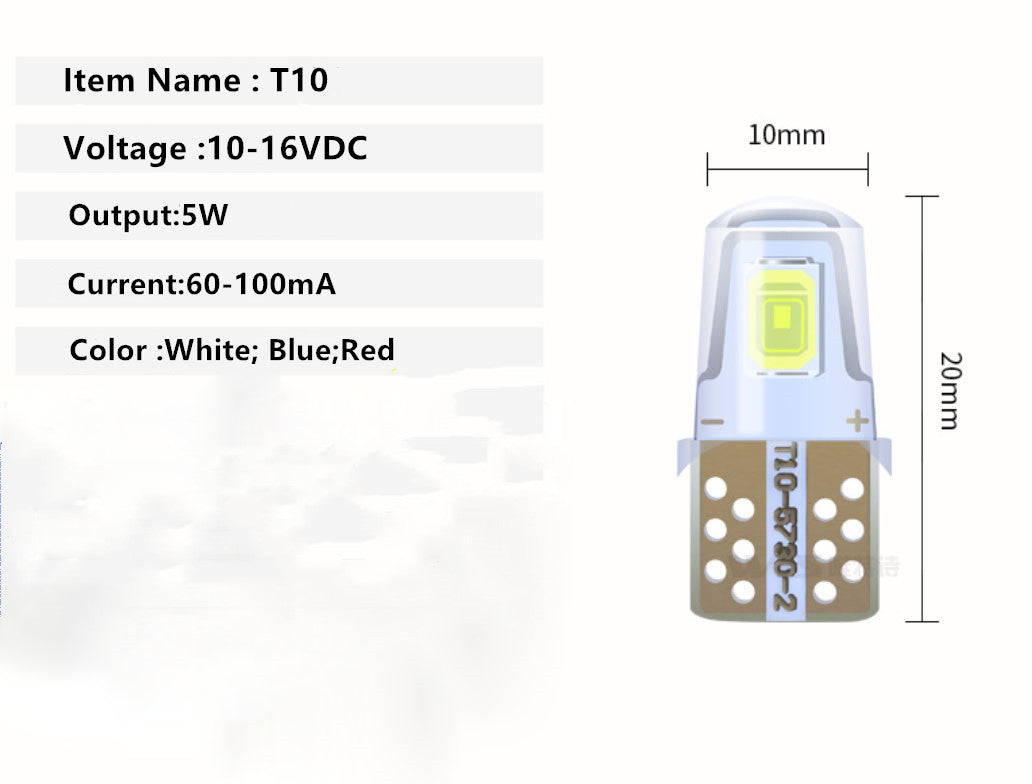 2PCS × T10 LED  Silicone  Bulbs